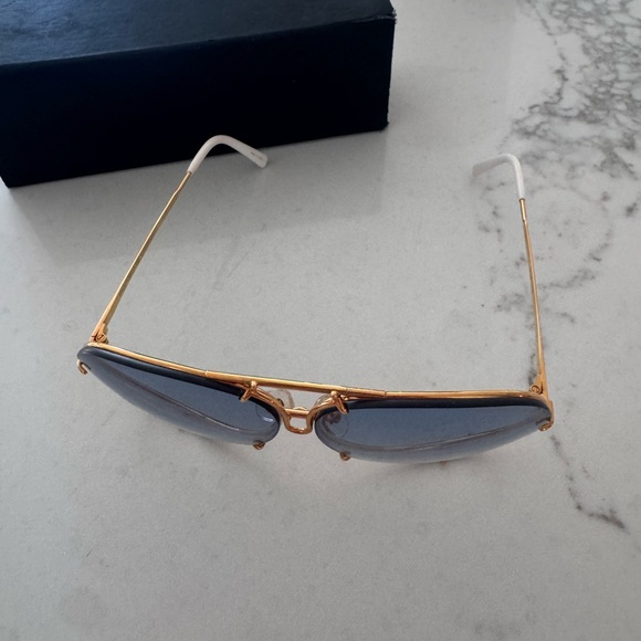 Porsche Design Gold Frame Sunglasses with Blue Lenses - Picture 2 of 7